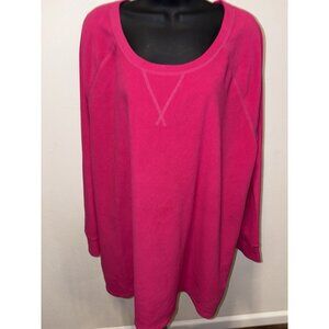 Danskin Now Pink Fleece Pullover Blouse 3X 22W/24W Top
